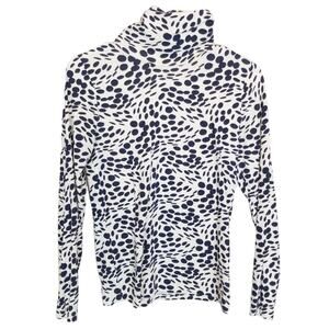 J. Crew Womens Turtleneck S Artsy Abstract Polka Dot Pullover Preppy Lightweight